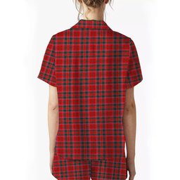 ScotsTee Shop Scottish Dalziel Modern Crest Women's Short Sleeve Short Set Tartan Pyjama Set