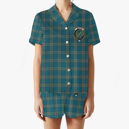 ScotsTee Shop Scottish Crichton Ancient Crest Women's Short Sleeve Short Set Tartan Pyjama Set
