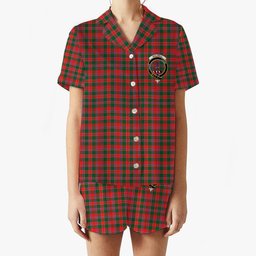 ScotsTee Shop Scottish Dalzell SC Crest Women's Short Sleeve Short Set Tartan Pyjama Set