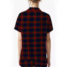 ScotsTee Shop Scottish Clarke Red Crest Women's Short Sleeve Short Set Tartan Pyjama Set