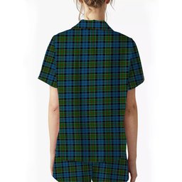 ScotsTee Shop Scottish Colquhoun 2 Crest Women's Short Sleeve Short Set Tartan Pyjama Set