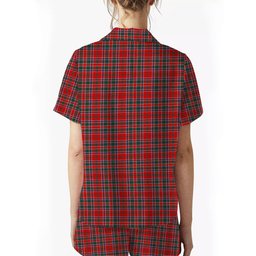 ScotsTee Shop Scottish Donald of Lochmaddy Modern Crest Women's Short Sleeve Short Set Tartan Pyjama Set