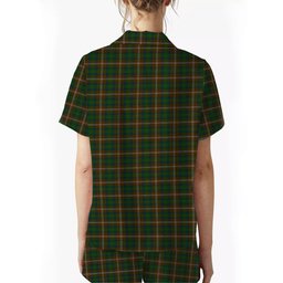 ScotsTee Shop Scottish Chisholm Hunting Crest Women's Short Sleeve Short Set Tartan Pyjama Set