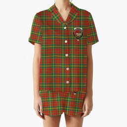 ScotsTee Shop Scottish Donald of Kingsburgh Modern Crest Women's Short Sleeve Short Set Tartan Pyjama Set