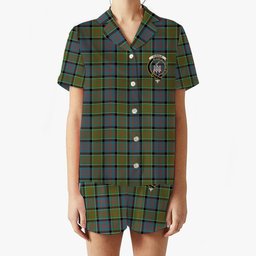 ScotsTee Shop Scottish Donald of Clan Ranald Ancient Crest Women's Short Sleeve Short Set Tartan Pyjama Set