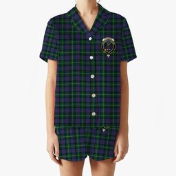 ScotsTee Shop Scottish Davidson of Tulloch 2 Crest Women's Short Sleeve Short Set Tartan Pyjama Set