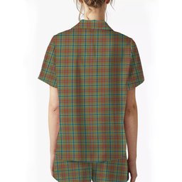 ScotsTee Shop Scottish Currie of Arran Ancient Clan Crest Women's Short Sleeve Short Set Tartan Pyjama Set