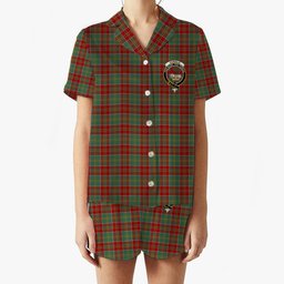 ScotsTee Shop Scottish Donald of Kingsburgh Crest Women's Short Sleeve Short Set Tartan Pyjama Set