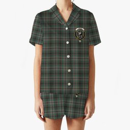 ScotsTee Shop Scottish Craig Crest Women's Short Sleeve Short Set Tartan Pyjama Set