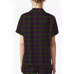 ScotsTee Shop Scottish Donald of Clan Ranald Modern Crest Women's Short Sleeve Short Set Tartan Pyjama Set