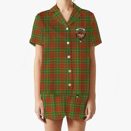 ScotsTee Shop Scottish Donald of Kingsburgh Ancient Crest Women's Short Sleeve Short Set Tartan Pyjama Set