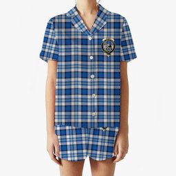 ScotsTee Shop Scottish Craig Paisley Modern Crest Women's Short Sleeve Short Set Tartan Pyjama Set