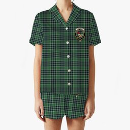 ScotsTee Shop Scottish Donald Lord of the Isles Hunting Modern Crest Women's Short Sleeve Short Set Tartan Pyjama Set