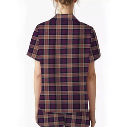 ScotsTee Shop Scottish Carnegie 2 Crest Women's Short Sleeve Short Set Tartan Pyjama Set