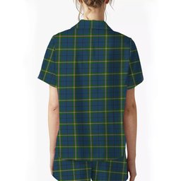 ScotsTee Shop Scottish Cleland Crest Women's Short Sleeve Short Set Tartan Pyjama Set