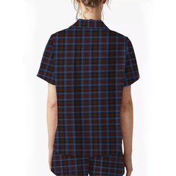 ScotsTee Shop Scottish Cockburn Brown Modern Crest Women's Short Sleeve Short Set Tartan Pyjama Set