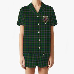 ScotsTee Shop Scottish Cockburn Crest Women's Short Sleeve Short Set Tartan Pyjama Set