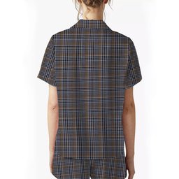 ScotsTee Shop Scottish Carnegie Check Ancient Crest Women's Short Sleeve Short Set Tartan Pyjama Set