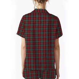 ScotsTee Shop Scottish Crawford Modern Crest Women's Short Sleeve Short Set Tartan Pyjama Set