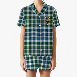 ScotsTee Shop Scottish Campbell Dress Crest Women's Short Sleeve Short Set Tartan Pyjama Set
