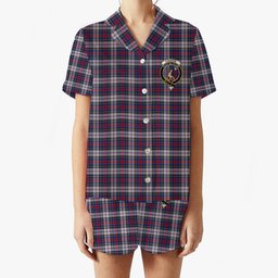 ScotsTee Shop Scottish Cooper Dress Dalgliesh 1 Crest Women's Short Sleeve Short Set Tartan Pyjama Set