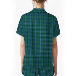 ScotsTee Shop Scottish Douglas Ancient Crest Women's Short Sleeve Short Set Tartan Pyjama Set
