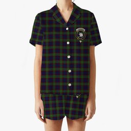ScotsTee Shop Scottish Cunningham Hunting Crest Women's Short Sleeve Short Set Tartan Pyjama Set