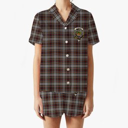 ScotsTee Shop Scottish Douglas Ancient Dress WCWM Crest Women's Short Sleeve Short Set Tartan Pyjama Set