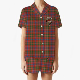 ScotsTee Shop Scottish Donald of Glenaladale Ancient Crest Women's Short Sleeve Short Set Tartan Pyjama Set