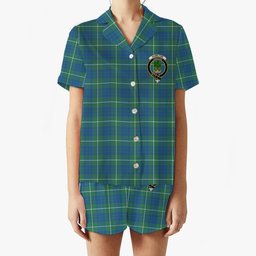 ScotsTee Shop Scottish Hamilton Hunting Ancient Crest Women's Short Sleeve Short Set Tartan Pyjama Set