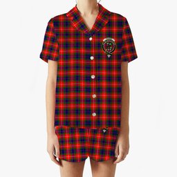 ScotsTee Shop Scottish Fraser Lovat Modern Crest Women's Short Sleeve Short Set Tartan Pyjama Set