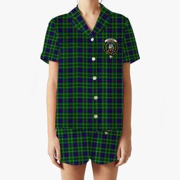 ScotsTee Shop Scottish Duncan Modern Crest Women's Short Sleeve Short Set Tartan Pyjama Set