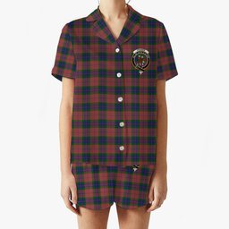 ScotsTee Shop Scottish Fraser of Boblainy Hugh Crest Women's Short Sleeve Short Set Tartan Pyjama Set