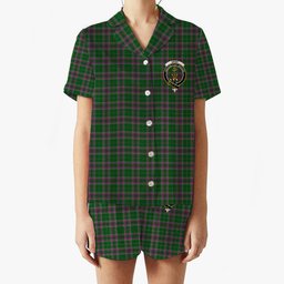 ScotsTee Shop Scottish Gray Hunting Crest Women's Short Sleeve Short Set Tartan Pyjama Set