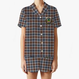 ScotsTee Shop Scottish Gayre Arisaidh Crest Women's Short Sleeve Short Set Tartan Pyjama Set