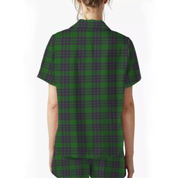 ScotsTee Shop Scottish Elphinstone Ancient Crest Women's Short Sleeve Short Set Tartan Pyjama Set