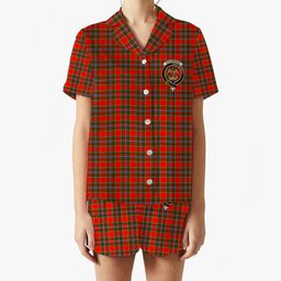 ScotsTee Shop Scottish Drummond of Perth Crest Women's Short Sleeve Short Set Tartan Pyjama Set