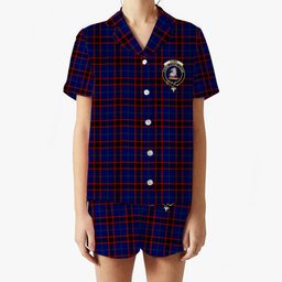 ScotsTee Shop Scottish Home Modern Crest Women's Short Sleeve Short Set Tartan Pyjama Set