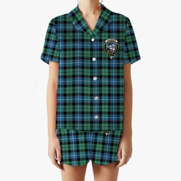 ScotsTee Shop Scottish Galbraith Ancient Crest Women's Short Sleeve Short Set Tartan Pyjama Set