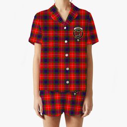 ScotsTee Shop Scottish Fraser Modern Crest Women's Short Sleeve Short Set Tartan Pyjama Set