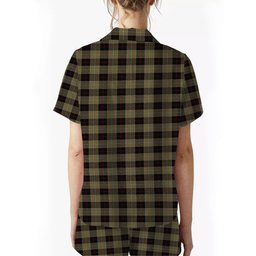 ScotsTee Shop Scottish Dunlop Hunting Crest Women's Short Sleeve Short Set Tartan Pyjama Set