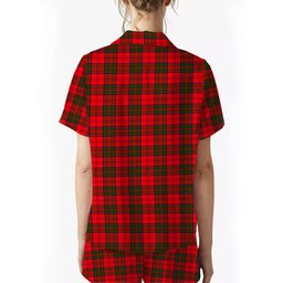 ScotsTee Shop Scottish Heron Crest Women's Short Sleeve Short Set Tartan Pyjama Set