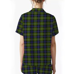 ScotsTee Shop Scottish Ferguson Modern Crest Women's Short Sleeve Short Set Tartan Pyjama Set