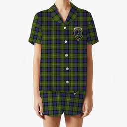 ScotsTee Shop Scottish Ferguson Modern Crest Women's Short Sleeve Short Set Tartan Pyjama Set
