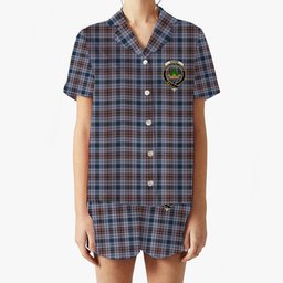 ScotsTee Shop Scottish Gayre Hunting Modern Crest Women's Short Sleeve Short Set Tartan Pyjama Set