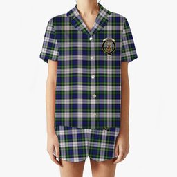 ScotsTee Shop Scottish Gordon Dress Modern Crest Women's Short Sleeve Short Set Tartan Pyjama Set