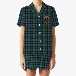 ScotsTee Shop Scottish Farquharson Ancient Crest Women's Short Sleeve Short Set Tartan Pyjama Set