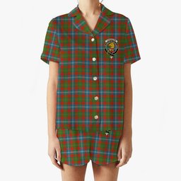 ScotsTee Shop Scottish Forrester Ancient Crest Women's Short Sleeve Short Set Tartan Pyjama Set