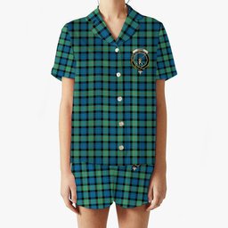 ScotsTee Shop Scottish Gunn Ancient Crest Women's Short Sleeve Short Set Tartan Pyjama Set