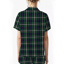 ScotsTee Shop Scottish Farquharson Dress Modern Crest Women's Short Sleeve Short Set Tartan Pyjama Set
